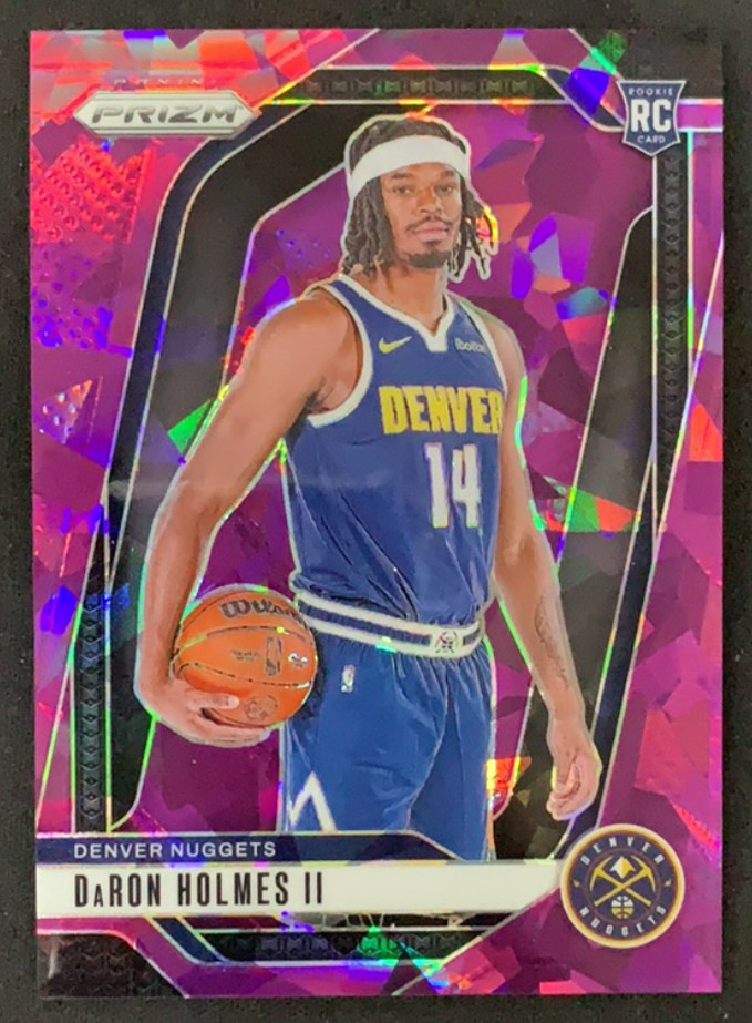 Daron Holmes II 2024-25 Panini Prizm 085/149 Pink Cracked Ice RC Nuggets #235