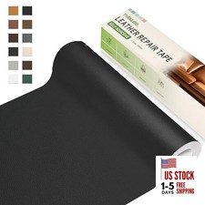 Leather Repair Tape,16 x 80 Inches Self Adhesive 16" x 80" Black-Litchi Grain