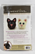 Dimensions Needle Felting Kit 72-73907 2 Cats Round Woolies Wool NEW