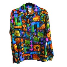 Evelyn Margolis United Airlines Hawaiian Shirt Vintage 60s Steward Size Medium