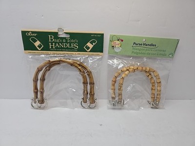 New Clover Bag Boutique Tote Purse Handles Bamboo 2YK Crafts Sewing - Lot of 2