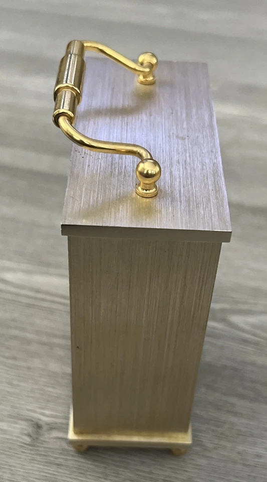 Винтажный 1980-х Seiko двухцветный латуни из нержавеющей стали QP273S будильник настольные часы - Изображение 4 из 4