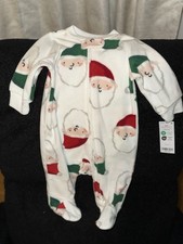 Carter s 3M Baby Santa 2 Way Zipper Zip-Up Fleece Sleep Play Pajamas