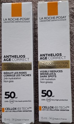 2 x La Roche Posay Anthelios Age Correct  Light Cream LSF 50...15 ml...NEU  