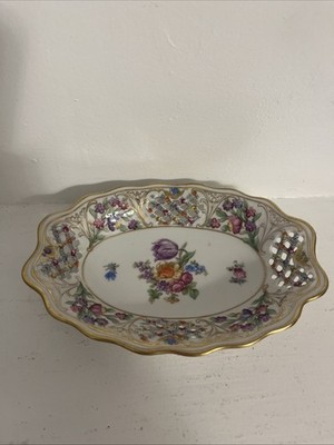 Antique Bavaria Schumann Arzberg Tradition seit 1881 Bowl Reticulated Floral