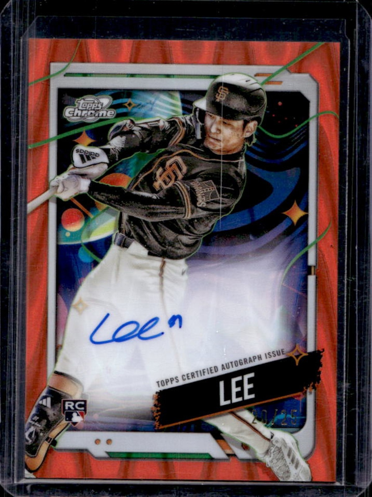 2024 Topps Cosmic Chrome Jung Hoo Lee Auto RC Orange Galactic Refractor #/25