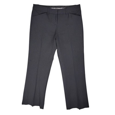 Express Design Studio Editor Pants Size 2 Black and Blue Pinstripe Career Style
