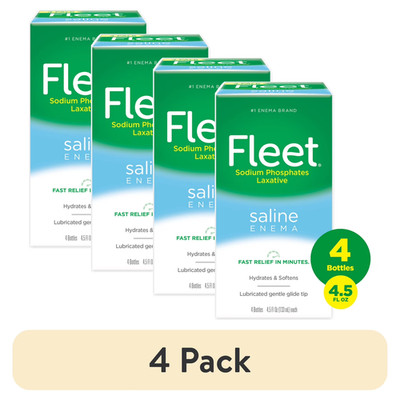 Fleet Saline Enema Adult Constipation Relief Prefilled 4.5 fl oz 4ct 4 Pack