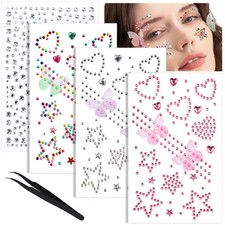 YGDZ Face Jewels, Gems Self Adhesive Rhinestones Stickers, Multicolor