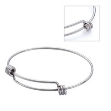 20 Pcs 304 Stainless Steel Bangle Makings Stainless Steel Color 55 57x63 65mm