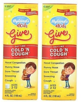 2 Pack- Hyland's 4 Kids Give Daytime Cold N' Cough, 4 oz