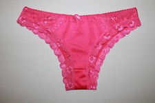 1 New Silky Satin  Lace Cheeky Bikini Panties Size 7/Large...Free Shipping 