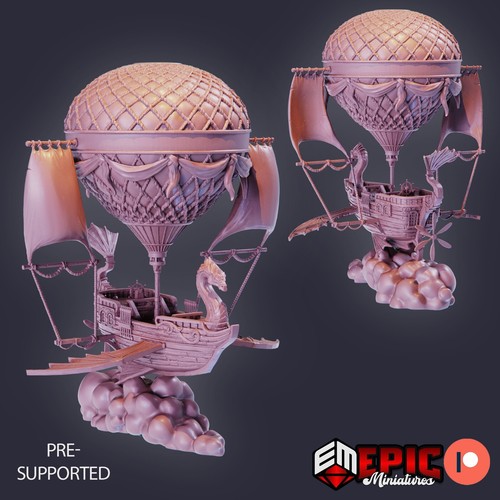 6K Resin 32mm Epic Miniatures Balloon Air Ship for D&D