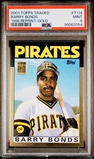 1986 Barry Bonds GOLD PSA 9 /2001 Topps 50th Traded T114 POP 1 RC None Higher