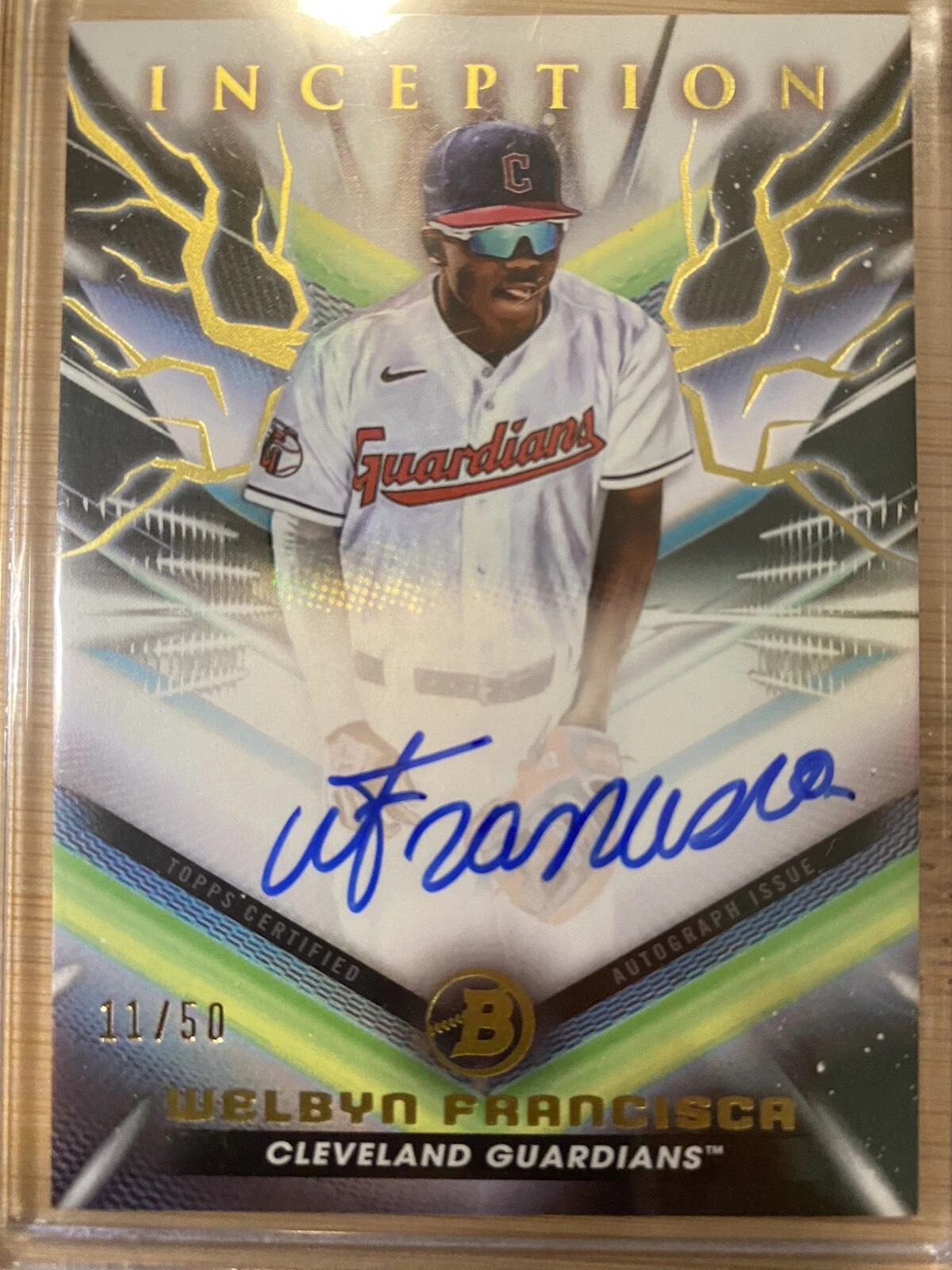 2023 Bowman Inception Welbyn Francisca Gold Foil Electricity /50 Guardians