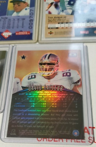 5 Dallas Cowboys Cards 1995 1998 NFL Troy Aikman David LaFleur Michael Irvin - Picture 8 of 12