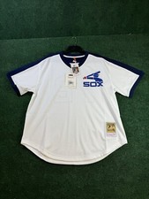 Mitchell & Ness White MLB Chicago White Sox Carlton Fisk 1981 Mesh BP Jersey XL