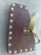  Vintage Antique Rare Pg&e Co Leather Axe Head  Cover (T2)