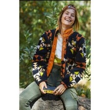 Free People Movement Jacket Fleece Hit Small The Slopes Rocky Ridge Black Orange