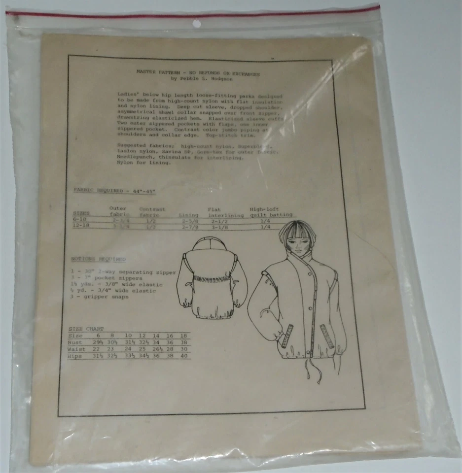 Daisy Kingdom Sports Ladies' Alpine Parka 76 Pattern Sizes 6-10 & 12-18 Uncut - Image 2 of 2