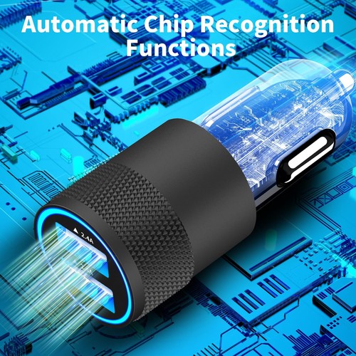 Apple MFi Certified iPhone Car Charger Fast Charging 4.8A Dual USB Power Car ... - Photo 4 sur 9