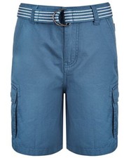 Ring of Fire SEA BLUE Big Boys Cargo Shorts Removable D-Ring Belt,US 16