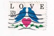 STAMP US SCOTT 2440 "Lovebirds" 25 CENT 1990 USED FANCY CANCEL