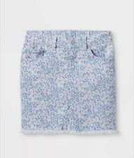 NWT Cat  Jack girls Floral Denim Skirt XL 14/16 Easter Spring cute Summer