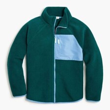 J Crew Woven sherpa zip-up