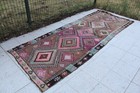 Vintage Handmade Turkish Oushak Hallway Wool Runner Rug Carpet, 10'x3'9"