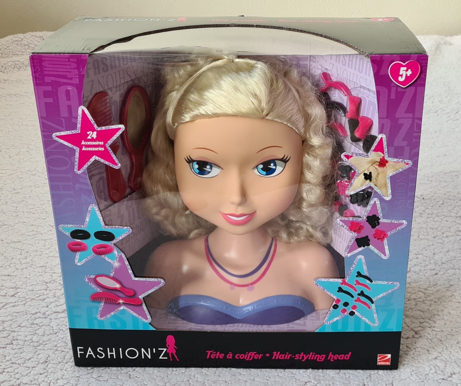 Tête à coiffer blonde Fashion'z pour tresses et chignons faciles