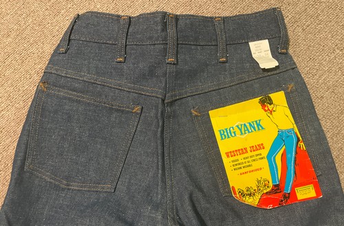 Vintage 60s Men 30x34 Big Yank Dark Wash Sanforized Union Made Talon Denim Jeans - Picture 11 of 11