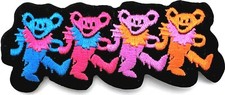 Grateful Dead Dancing Bears Embroidered Rock Iron on Patch Applique