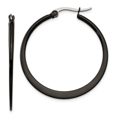 Meißel Edelstahl poliert schwarz IP-beschichtet 34 mm Durchmesser 2 mm Creolen