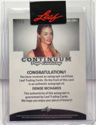 Leaf Pop Century Denise Richards 直筆サイン Denise Richards 2024 Leaf Continuum Pop Century BLUE Autograph