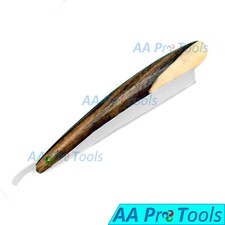 Navaja plegable de acero de borde recto con mango de madera cuchillo barba de peluquero BTS-187