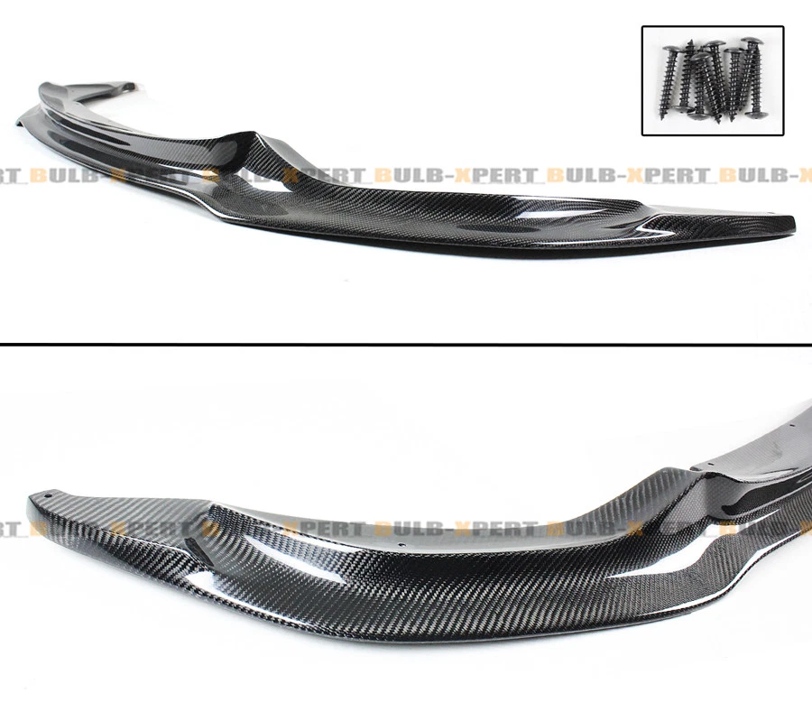 Divisor de labios de parachoques delantero de fibra de carbono estilo V para BMW F80 M3 F82 F83 M4 2015-19 Foto 4 de 4