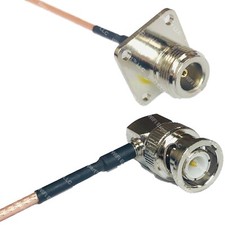 RG316 N FLANGE FEMALE to BNC MALE ANGLE RF Cable Rapid-SHIP LOT
