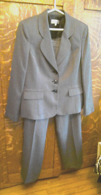 Vtg. 80's Evan-Picone Wms. Dk.Gray Herringbone 2pc. Suite Sz.14