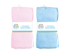 3PK Super Soft Baby Face Cloths Bath Clean Towel Hand Face Flannel Wash