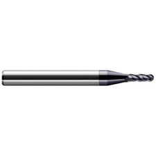 Harvey Tool 74347-C3 Carbide Ball End Mill: 0.047" Diam, 0.141" LOC, 4 Flute