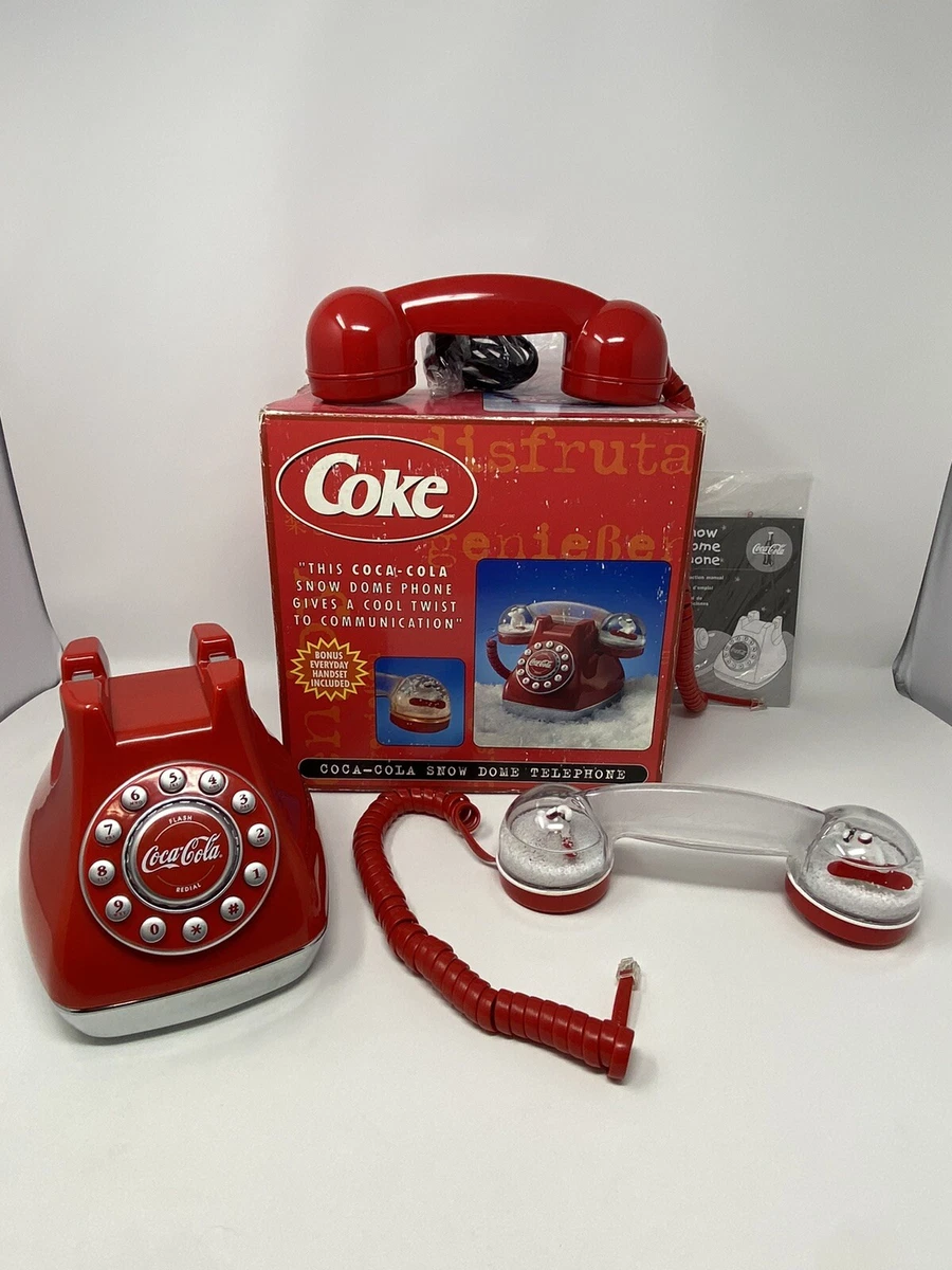 Vintage Coca Cola Snow Dome Phone Telephone Original Box 2 Hand Sets Manual