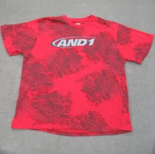 Vintage AND1 Basketball Shirt Men XL Red Street Ball AOP Y2k Mixtape Hip Hop Tee