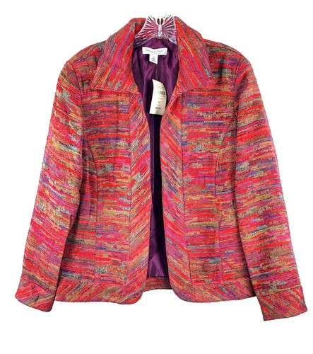 Coldwater Creek Open Front Jacket Womens Sz XS Multicolor