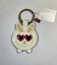 NWT'S Coach Rabbit / Bunny Keychain / Key Ring - No Tail - Rare