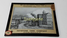 QEB Glass Magic Lantern Slide Photo RECONSTRUCTION CARPET MILL THOMPSONVILLE CT