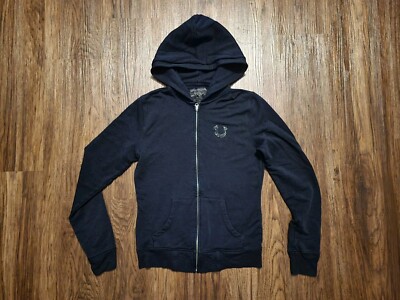 True Religion Crystal Hoodie Studded Bling Zip Up Women's Sz