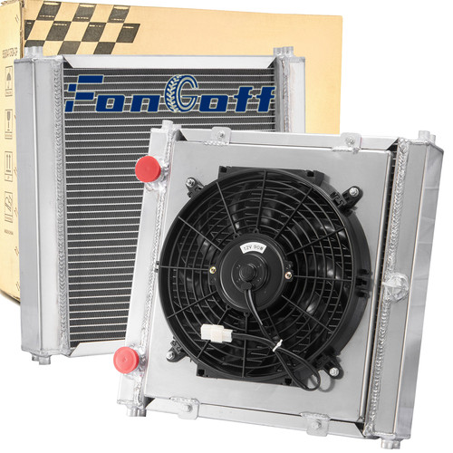4-Row Radiator Shroud Fan Fit For Dragster Roadster Style Double Pass AT/MT NEW