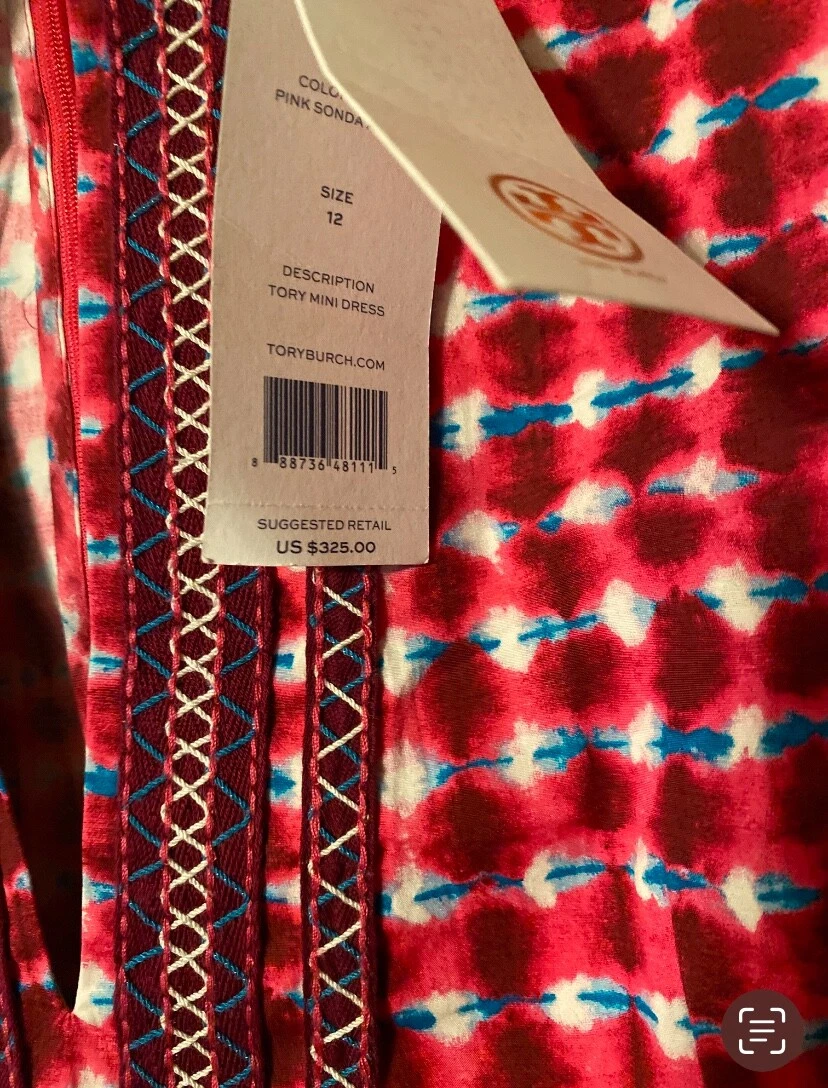 Mini abito in cotone rosa scuro Tory Burch. Taglia 10 12