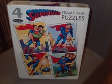 THE SUPERMAN FRAME TRAY PUZZLES 4 BRAND NEW OLD TOY STORE STOCK UNUSED M 1966